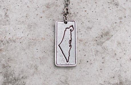 מחזיק מפתחות מלבן מפה