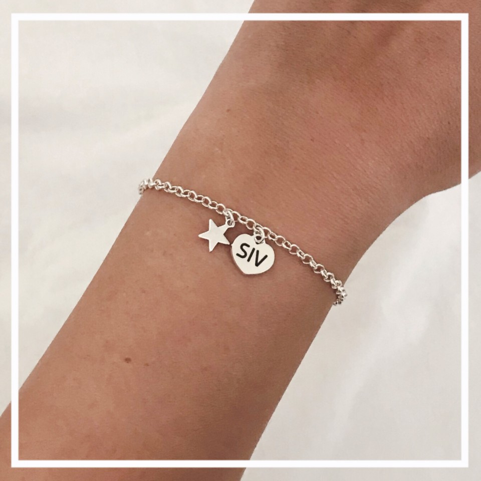  צמיד לב וכוכב