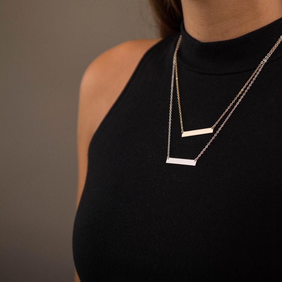 שרשרת פלטה מלבן זהב