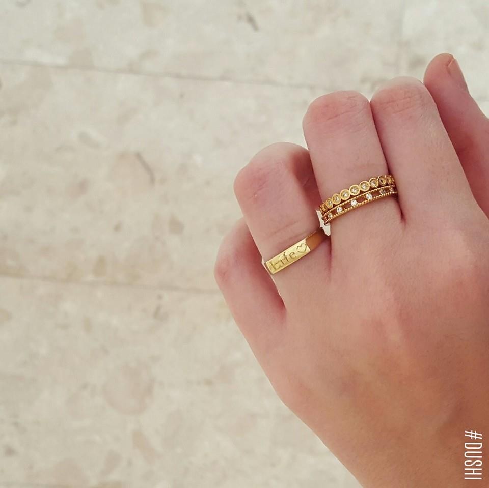 טבעת מלבן זהב