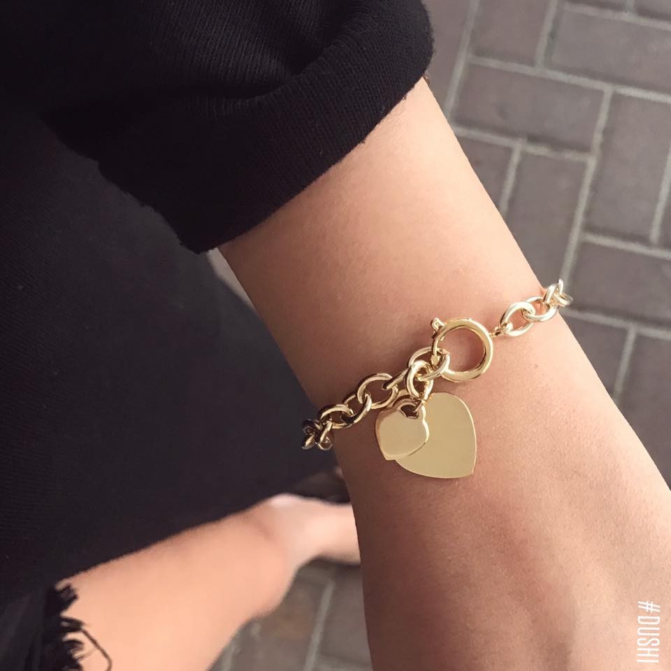  צמיד גורמט לבבות זהב