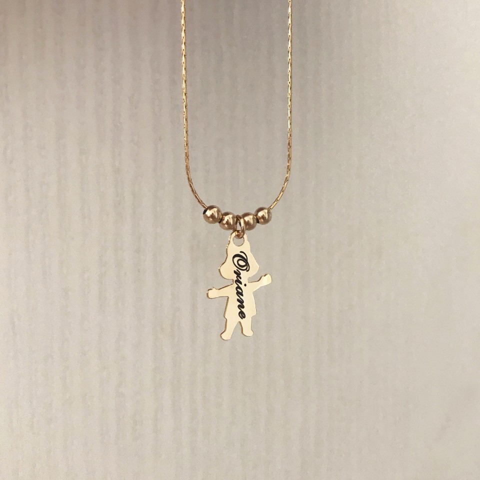 שרשרת ילדים וחריטה זהב