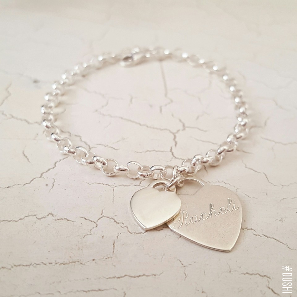  צמיד לבבות כסף