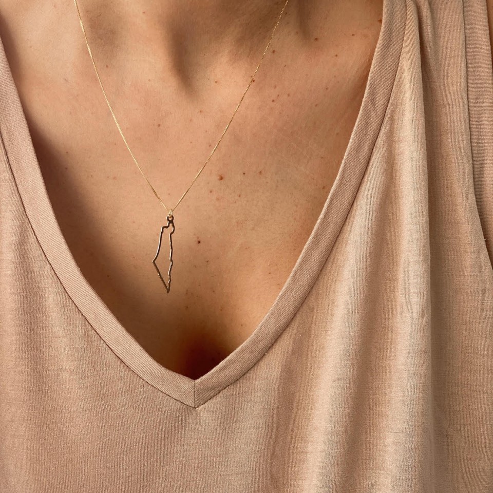  שרשרת מסגרת מפה גולד