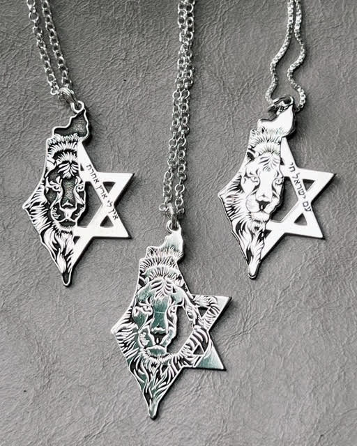 שרשרת מפה ומגן דוד לביא